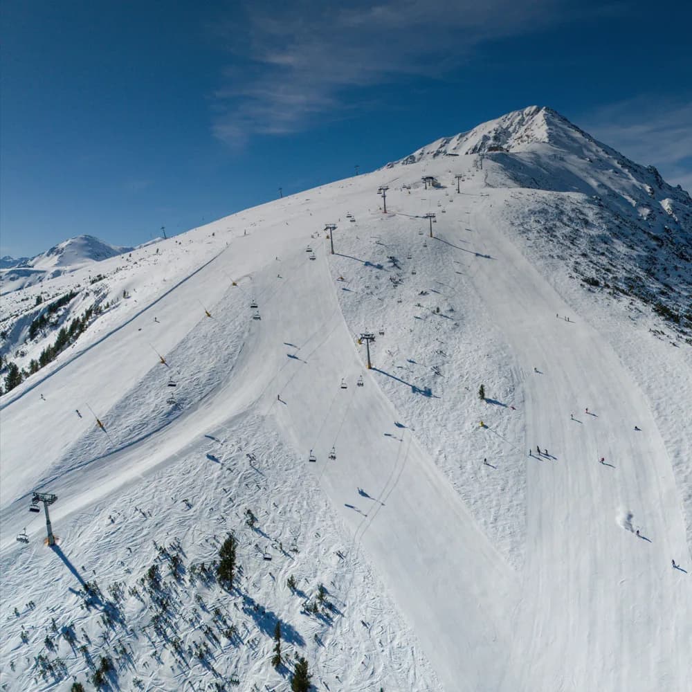 Bansko ski slopes aerial view